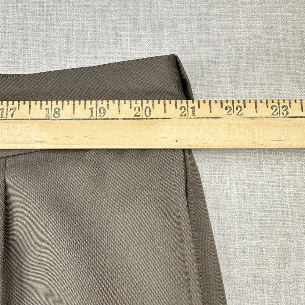 Oak Hill Dress Pants Mens 42x30 Taupe Brown Pleated Front Polyester Trousers - Picture 11 of 12